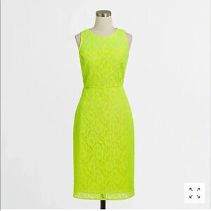 J. Crew Collection neon lace sheath dress size 2